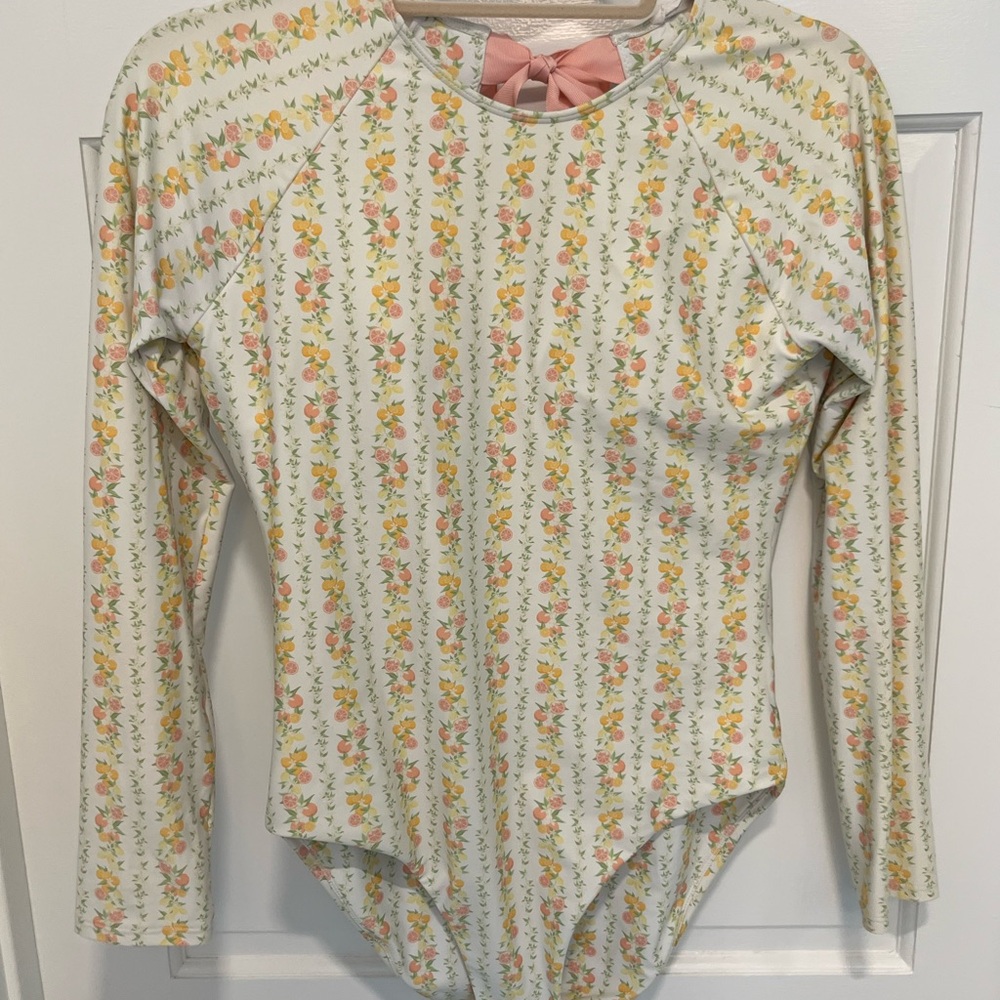 Minnow Women's Linear Citrus Rashguard One Piece - Picture 2 of 7